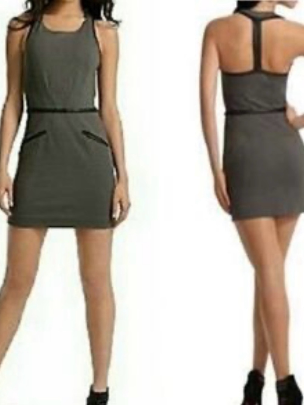 Cynthia Steffe Gray Sleeveless T-Back Mini Dress